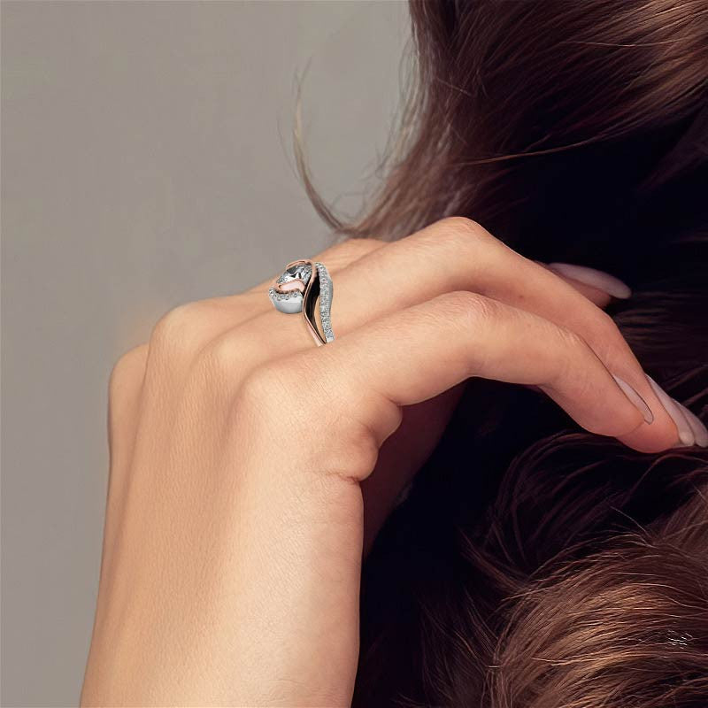 Bypass Bezel Split Shank Moissanite Engagement Ring
