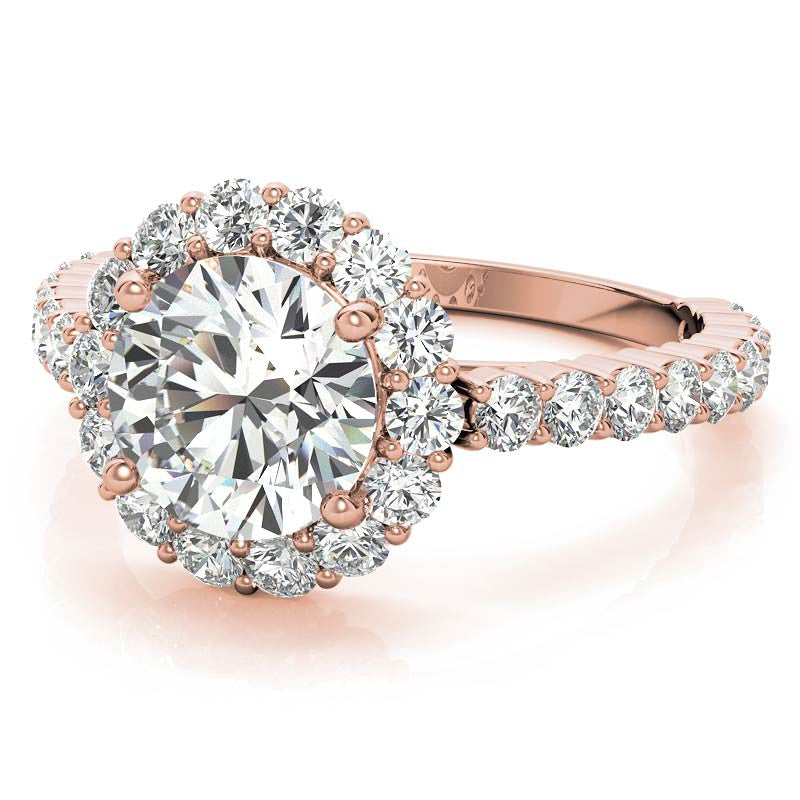 Halo Cathedral Moissanite Engagement Ring