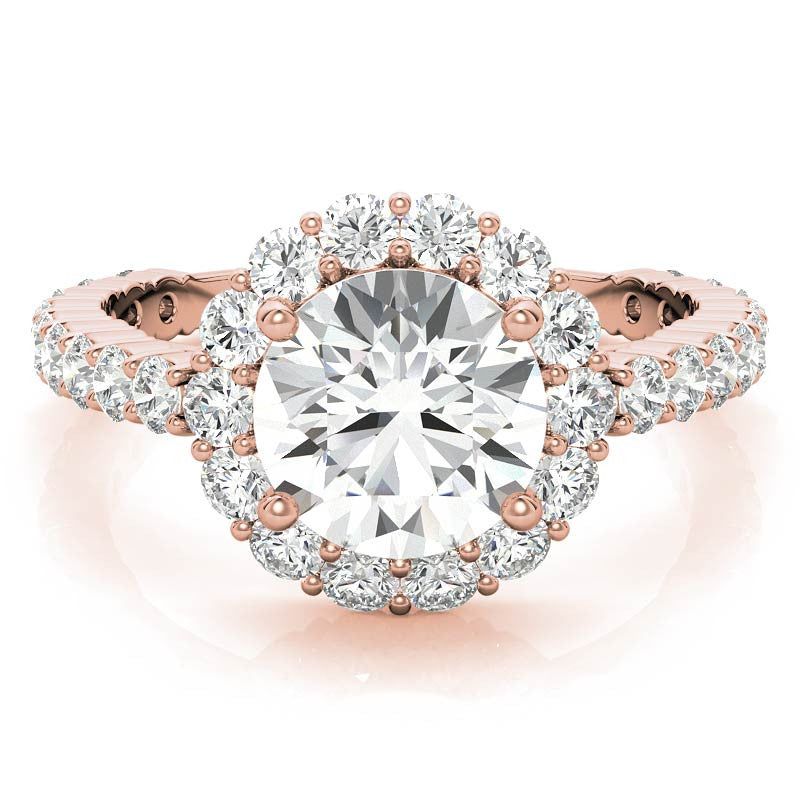 Halo Cathedral Moissanite Engagement Ring