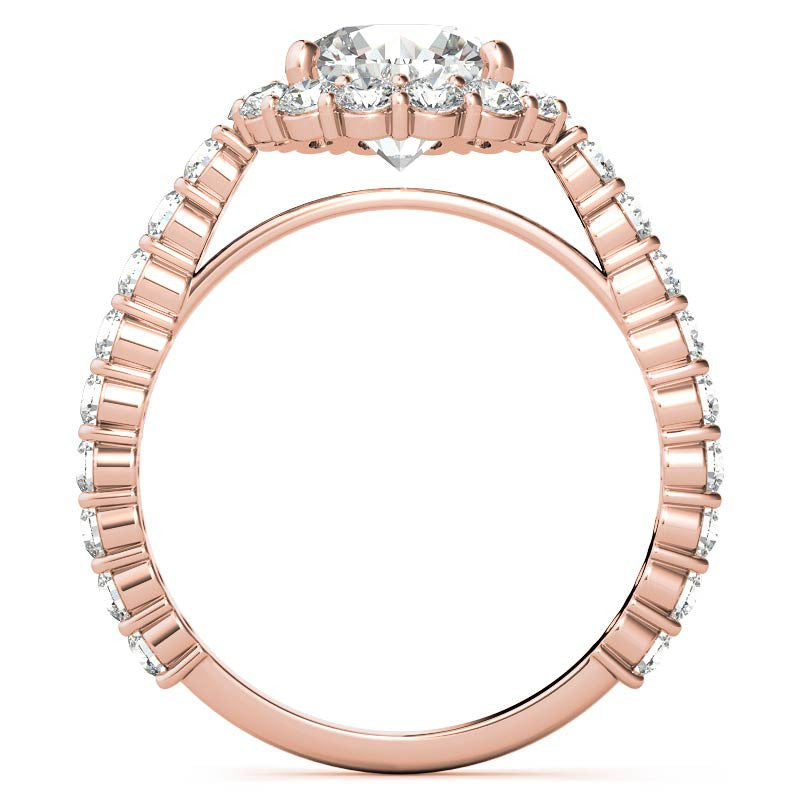 Halo Cathedral Moissanite Engagement Ring
