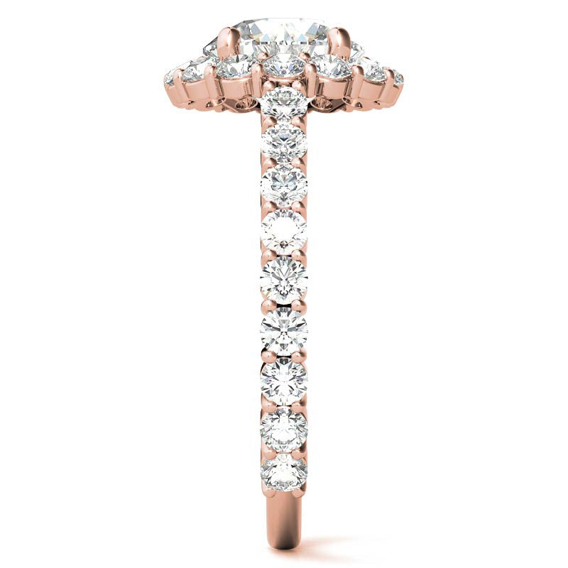 Halo Cathedral Moissanite Engagement Ring
