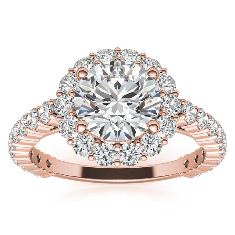 Halo Cathedral Moissanite Engagement Ring