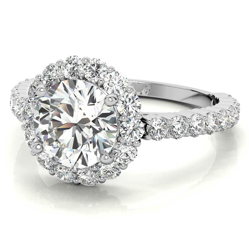 Halo Cathedral Moissanite Engagement Ring