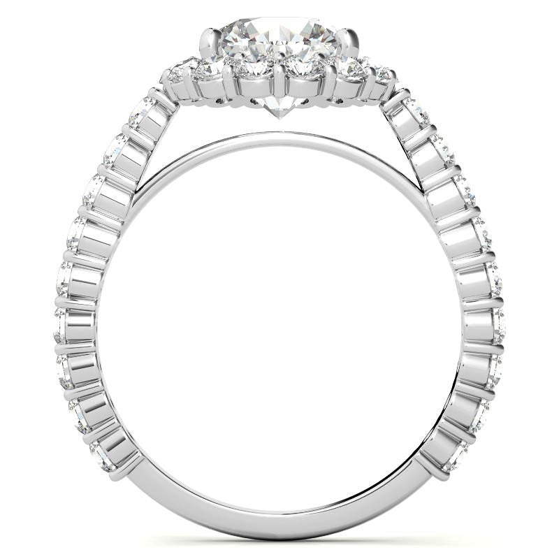 Halo Cathedral Moissanite Engagement Ring