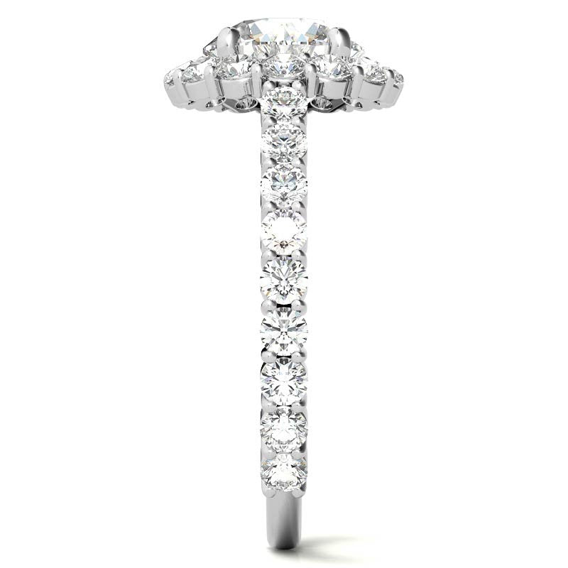 Halo Cathedral Moissanite Engagement Ring