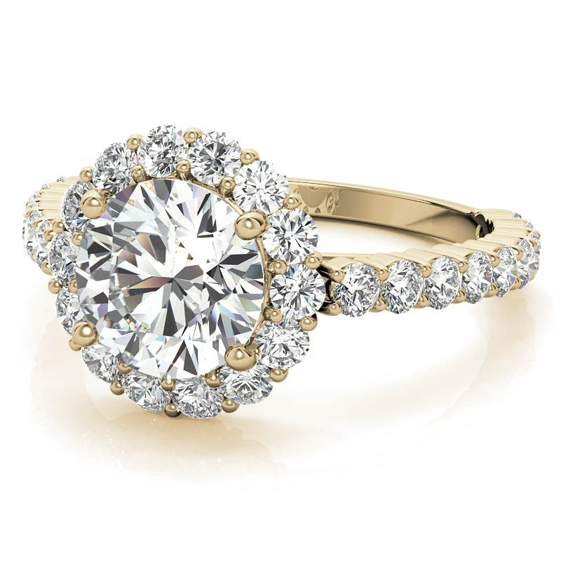 Halo Cathedral Moissanite Engagement Ring