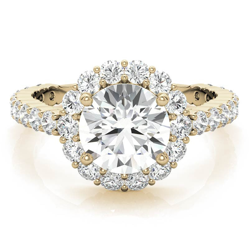 Halo Cathedral Moissanite Engagement Ring
