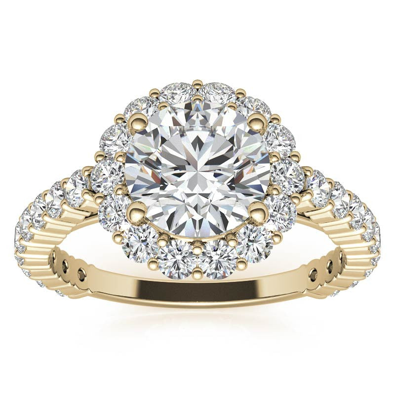 Halo Cathedral Moissanite Engagement Ring
