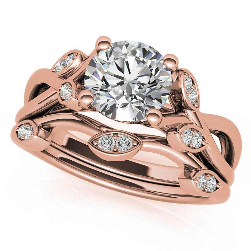 Floral Inspired Trellis Ivy Moissanite Engagement Ring