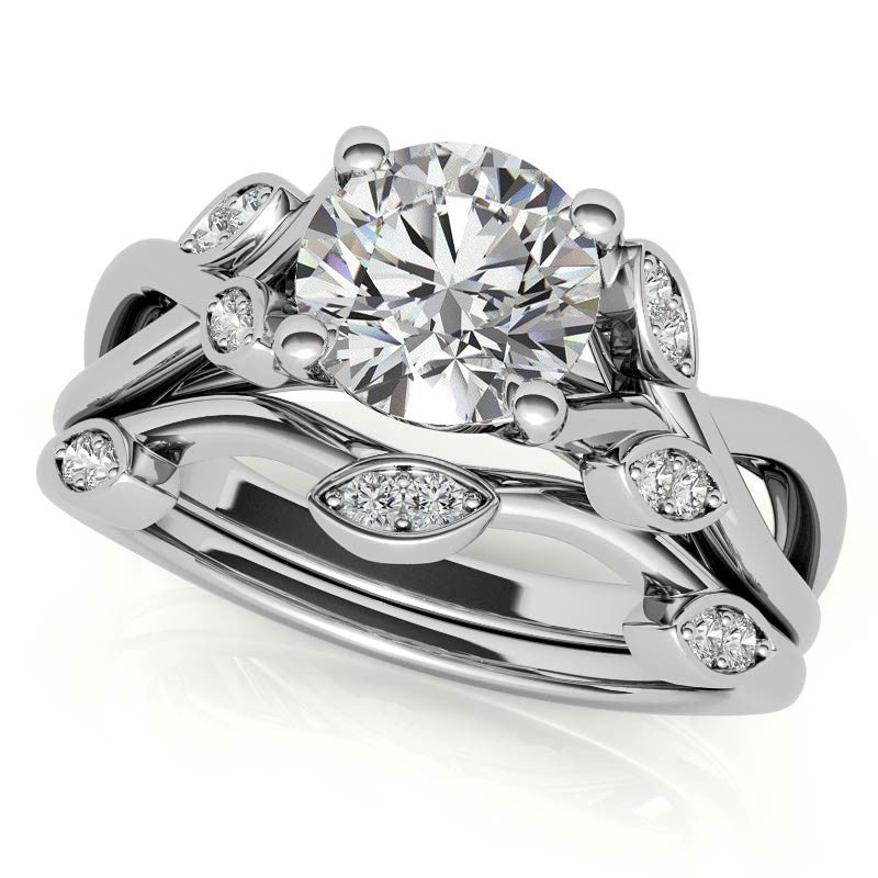 Floral Inspired Trellis Ivy Moissanite Engagement Ring