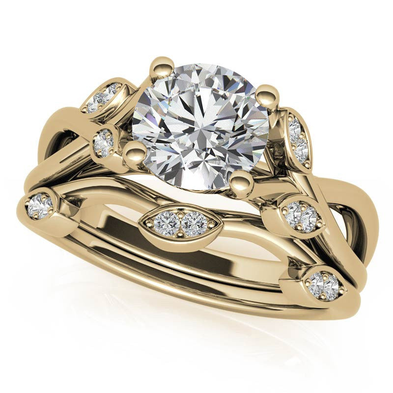 Floral Inspired Trellis Ivy Moissanite Engagement Ring