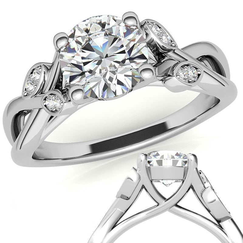 Floral Inspired Trellis Ivy Moissanite Engagement Ring