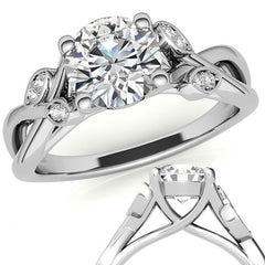Floral Inspired Trellis Ivy Moissanite Engagement Ring
