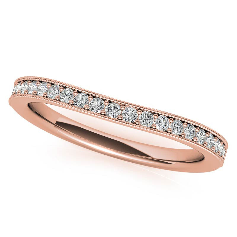 Round Split Shank Halo Engagement Ring with Milgrain