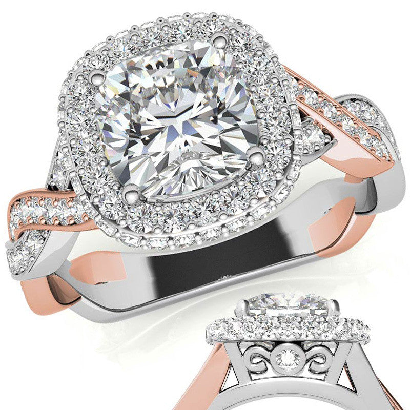 Cushion Halo Infinity Moissanite Engagement Ring