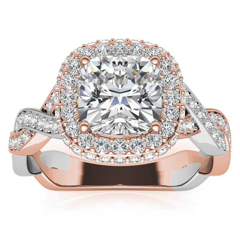 Cushion Halo Infinity Moissanite Engagement Ring