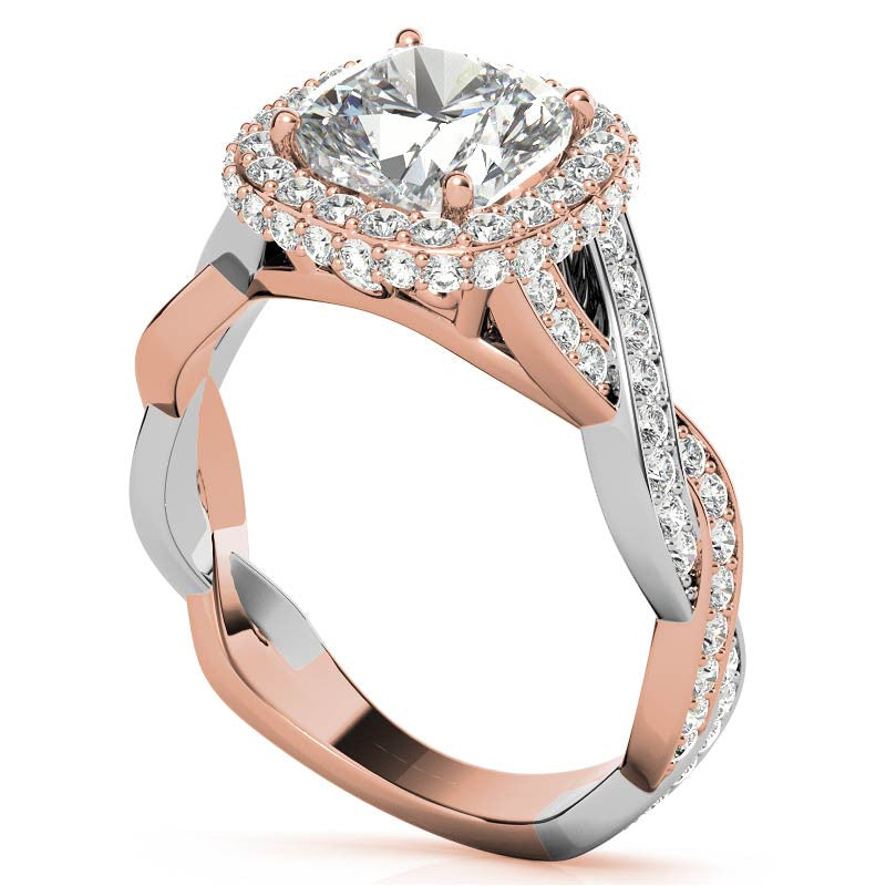 Cushion Halo Infinity Moissanite Engagement Ring