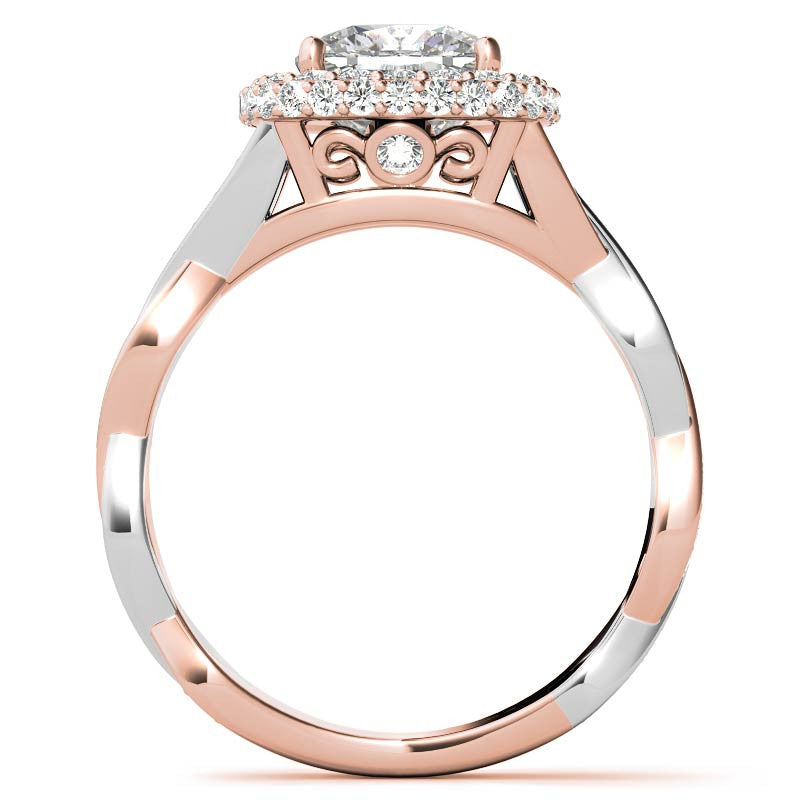 Cushion Halo Infinity Moissanite Engagement Ring