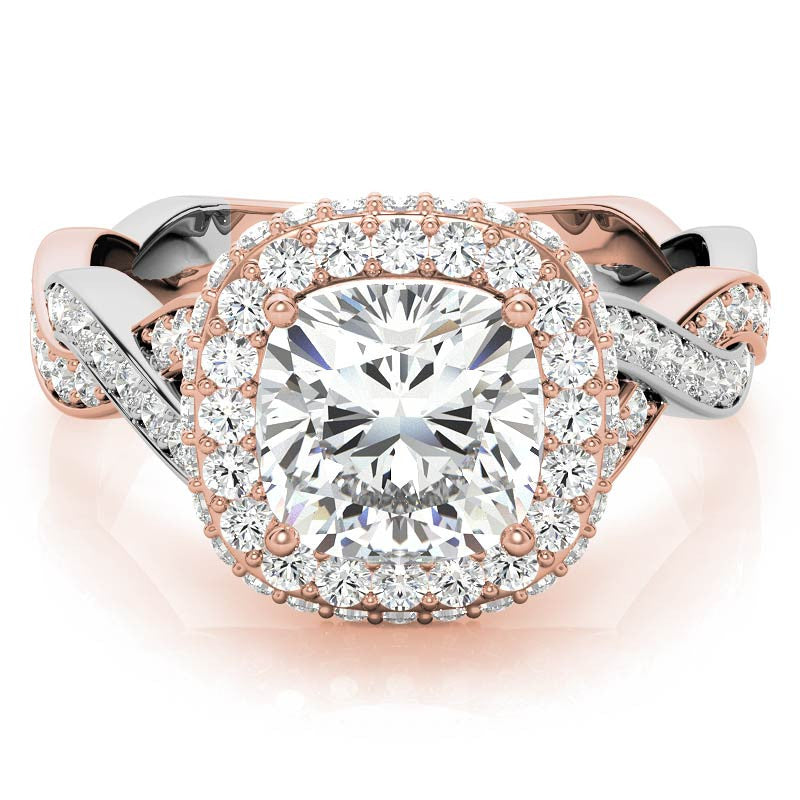 Cushion Halo Infinity Moissanite Engagement Ring