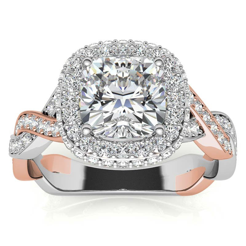 Cushion Halo Infinity Moissanite Engagement Ring