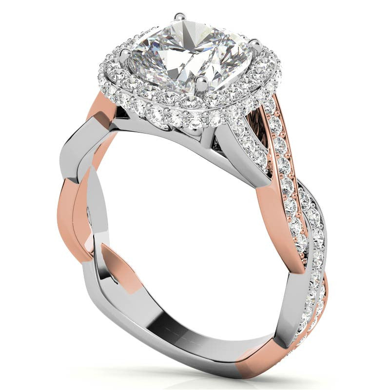 Cushion Halo Infinity Moissanite Engagement Ring