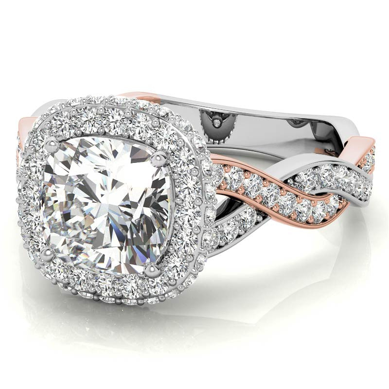 Cushion Halo Infinity Moissanite Engagement Ring