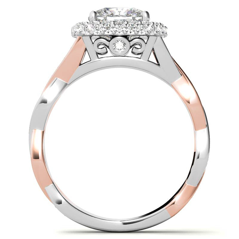 Cushion Halo Infinity Moissanite Engagement Ring