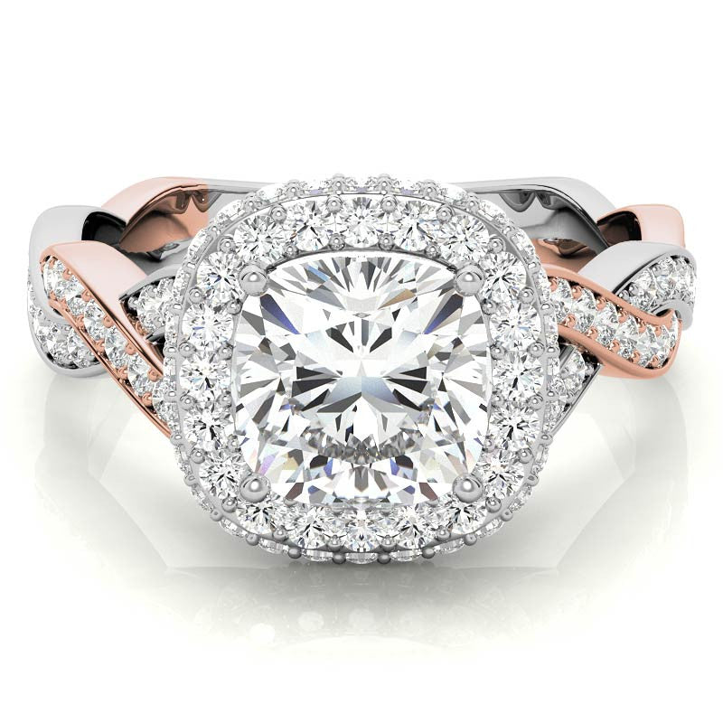 Cushion Halo Infinity Moissanite Engagement Ring
