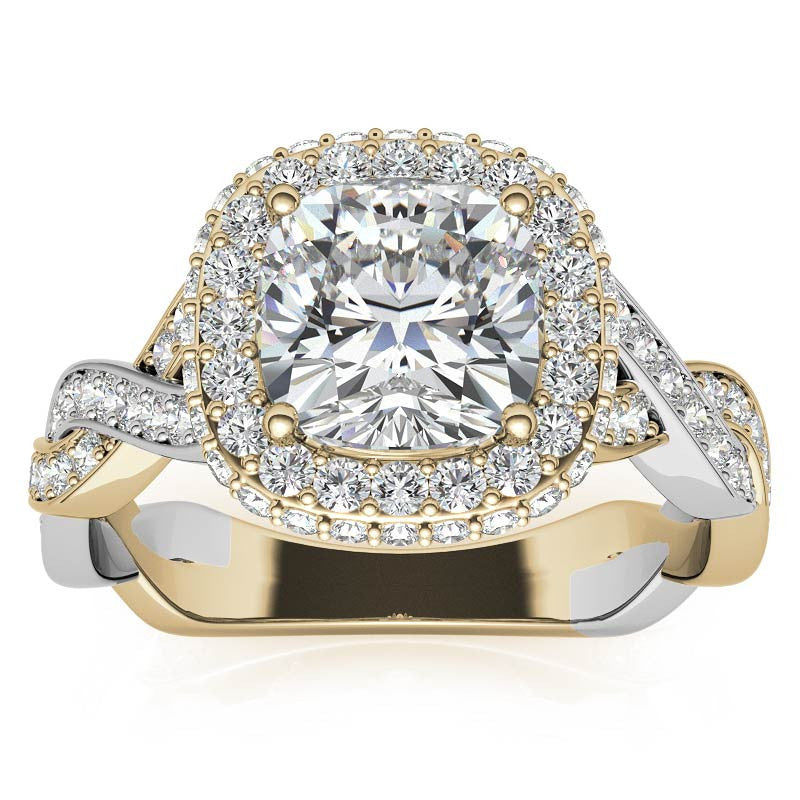 Cushion Halo Infinity Moissanite Engagement Ring