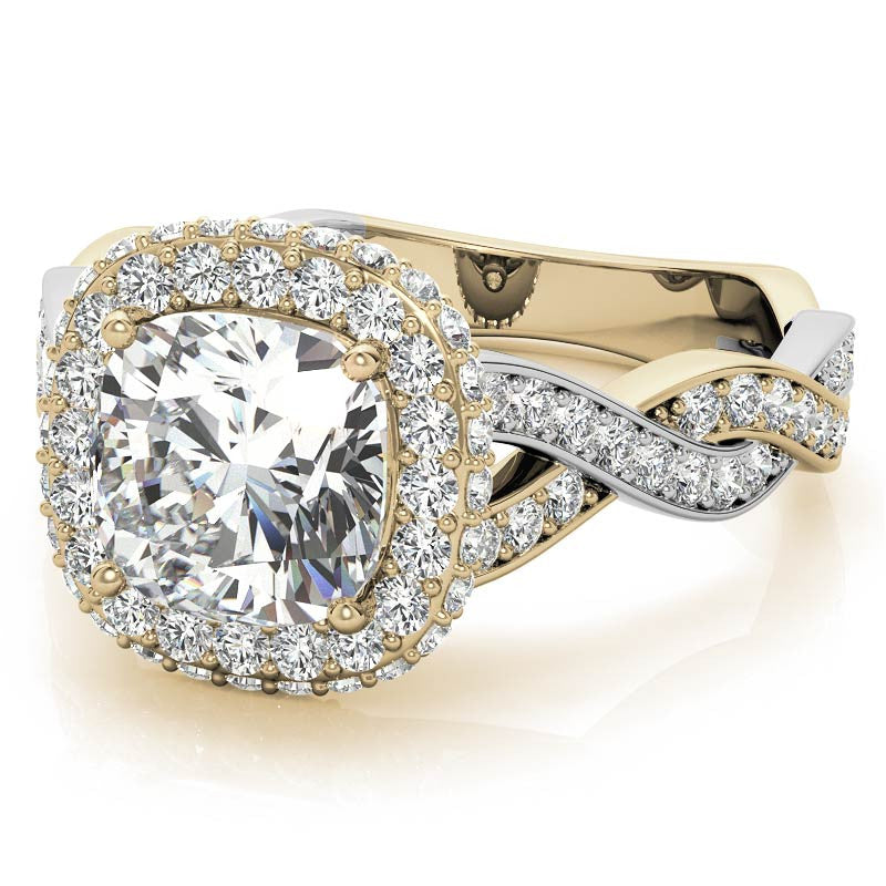 Cushion Halo Infinity Moissanite Engagement Ring