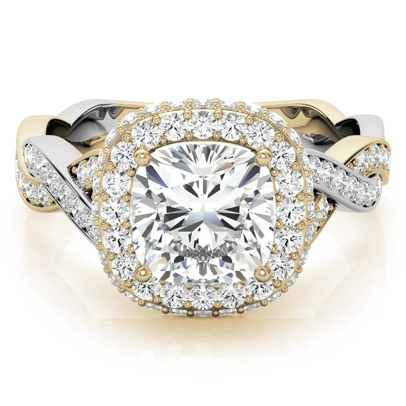 Cushion Halo Infinity Moissanite Engagement Ring