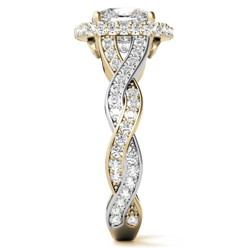 Cushion Halo Infinity Moissanite Engagement Ring