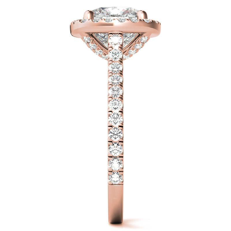 Cushion Halo Cathedral Moissanite Engagement Ring