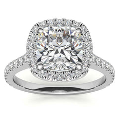 Cushion Halo Cathedral Moissanite Engagement Ring
