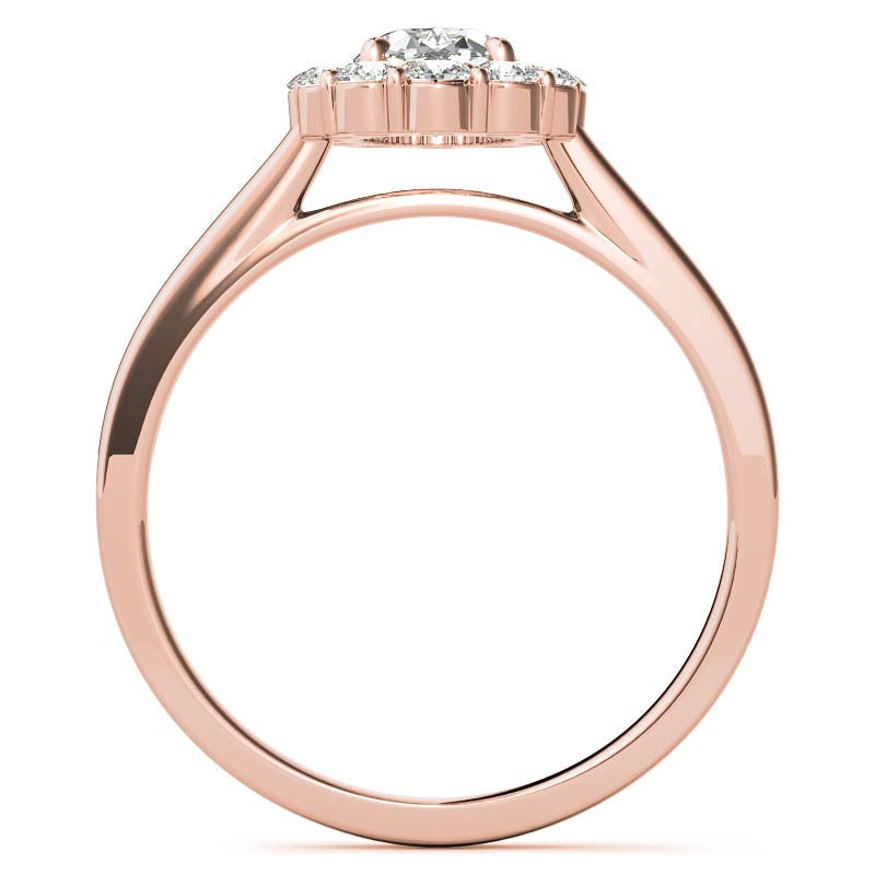 Oval Halo Moissanite Cathedral Engagement Ring