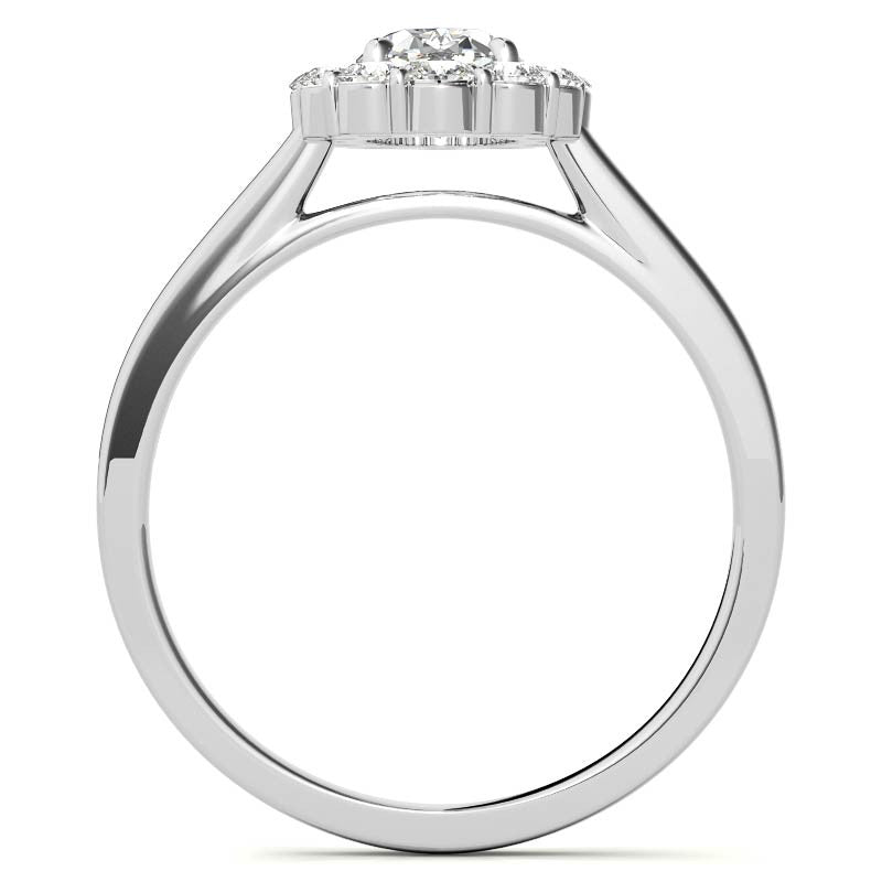 Oval Halo Moissanite Cathedral Engagement Ring