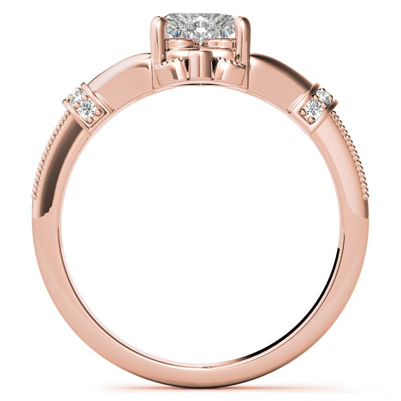 6mm Heart Claddagh Moissanite Engagement Ring