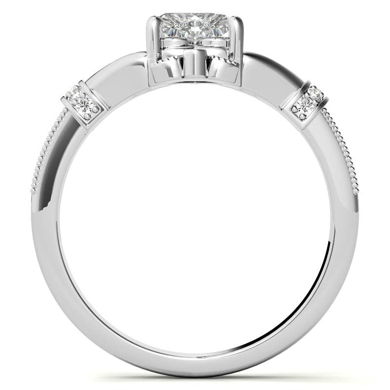 6mm Heart Claddagh Moissanite Engagement Ring