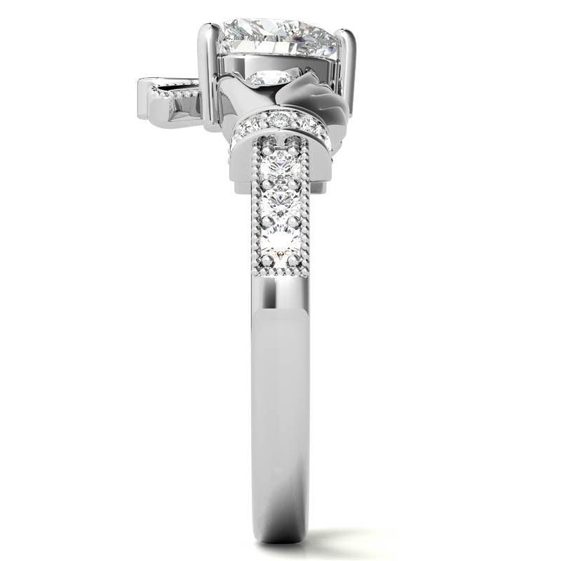 6mm Heart Claddagh Moissanite Engagement Ring