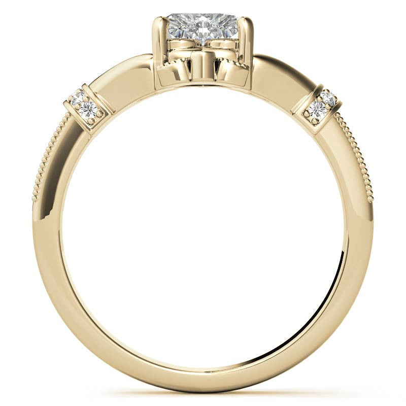 6mm Heart Claddagh Moissanite Engagement Ring
