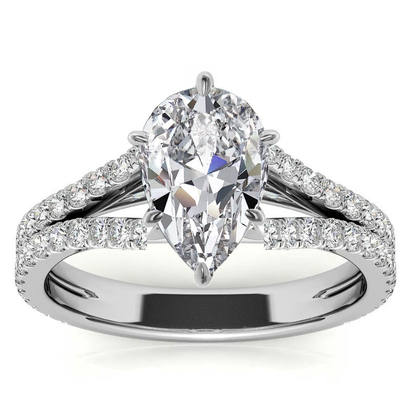 Split Shank Moissanite Engagement Ring