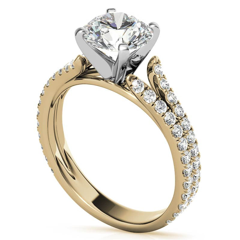 Split Shank Moissanite Engagement Ring