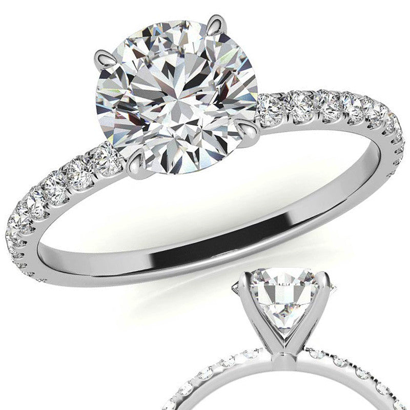 Petite 4-Prong Round Brilliant Moissanite Engagement Ring