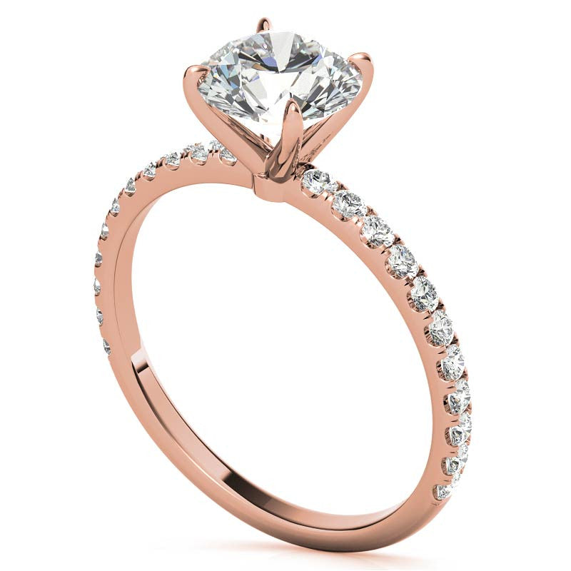 Petite 4-Prong Round Brilliant Moissanite Engagement Ring
