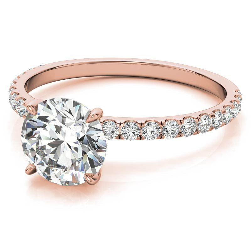 Petite 4-Prong Round Brilliant Moissanite Engagement Ring
