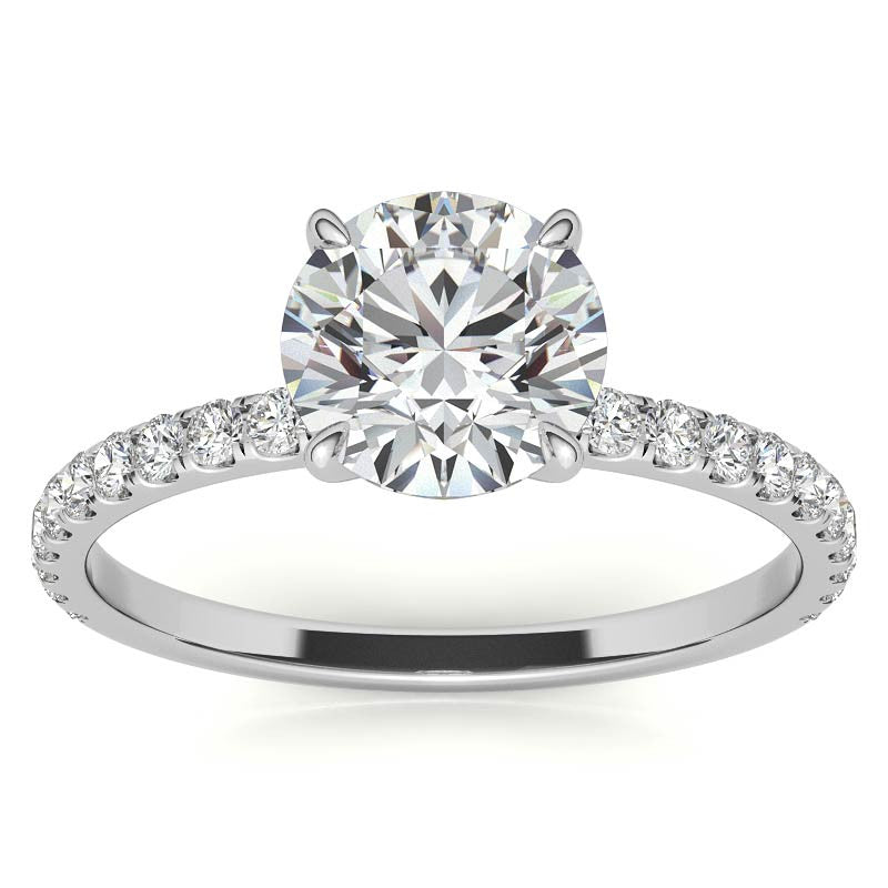 Petite 4-Prong Round Brilliant Moissanite Engagement Ring