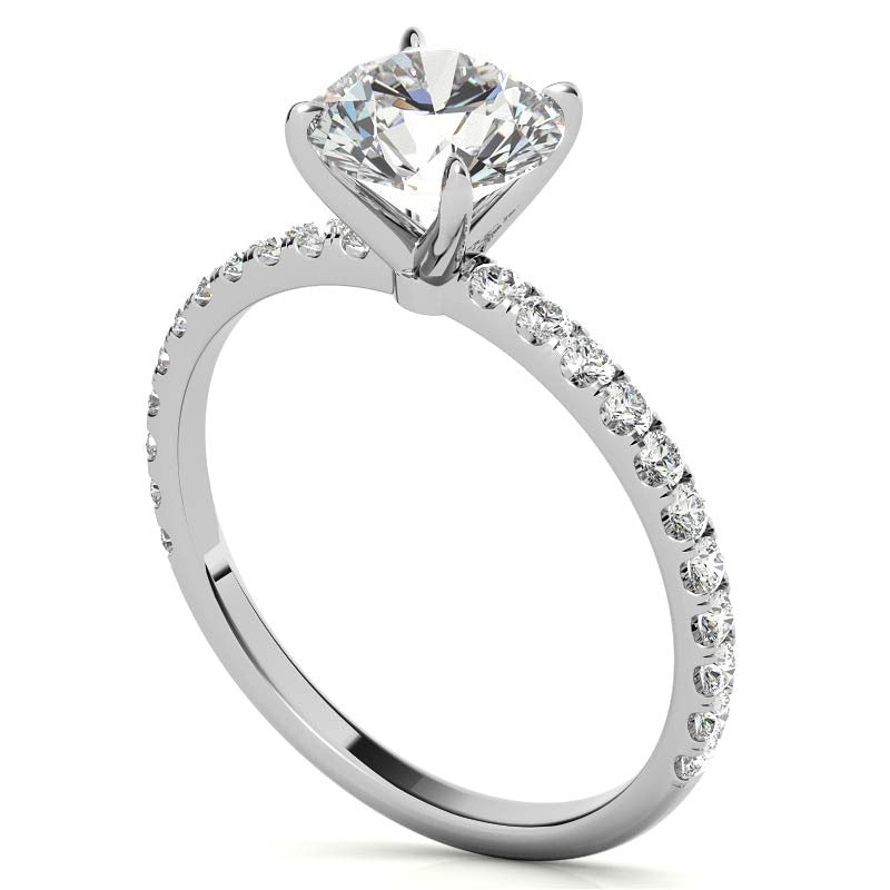 Petite 4-Prong Round Brilliant Moissanite Engagement Ring