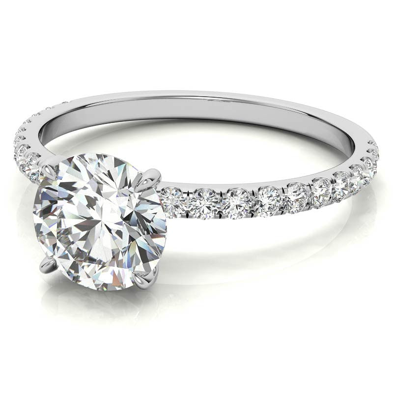 Petite 4-Prong Round Brilliant Moissanite Engagement Ring