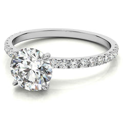 Petite 4-Prong Round Brilliant Moissanite Engagement Ring