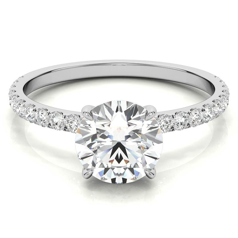 Petite 4-Prong Round Brilliant Moissanite Engagement Ring